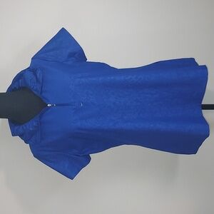 Nike Golf Blue Dri-Fit 1/4 Zip Funnel Collar Short Sleeve Shirt Size Large